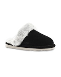NANCY Fårskinn Slippers, Black/Grey