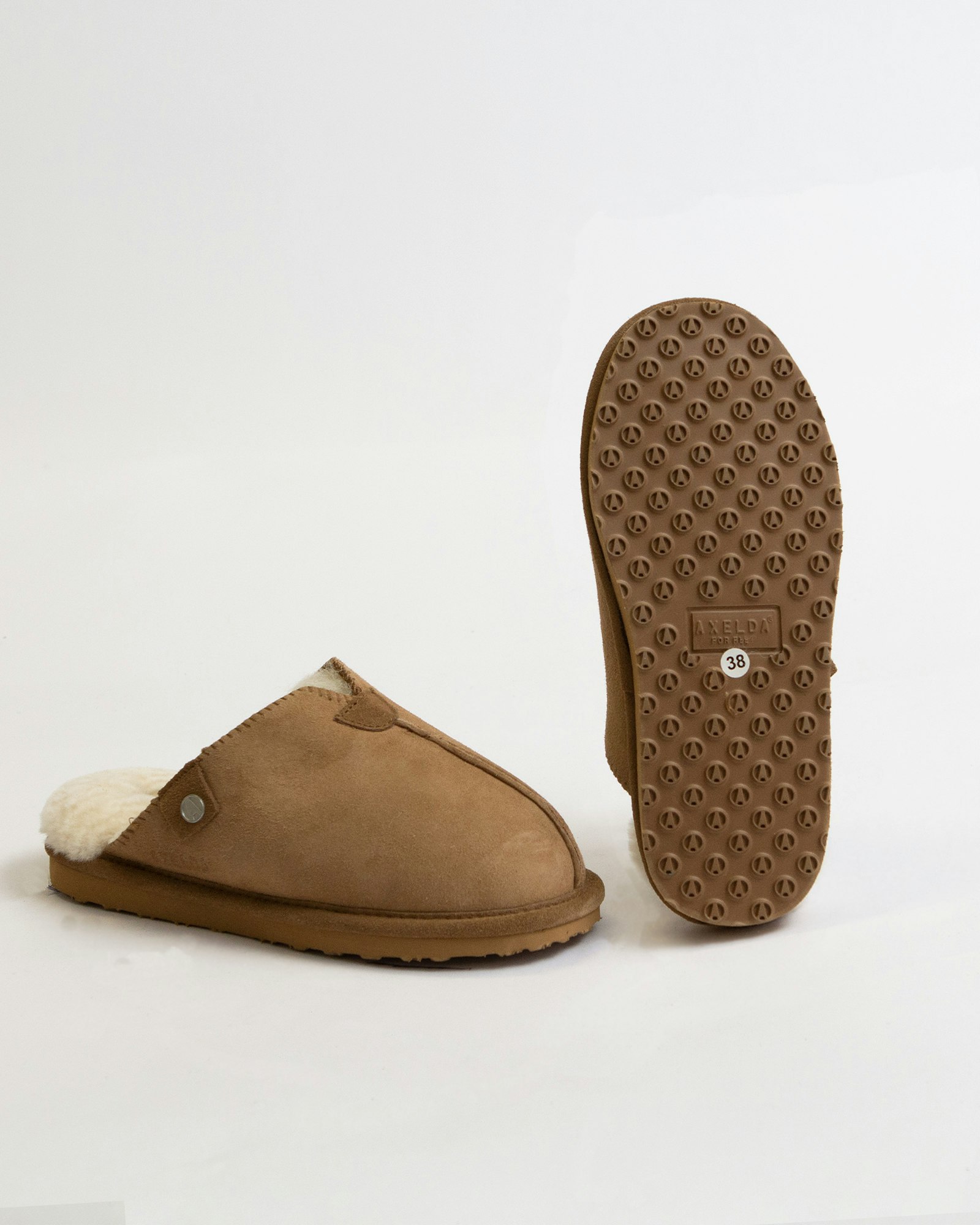 ÅBO Fårskinnstofflor från Axelda, Chestnut
