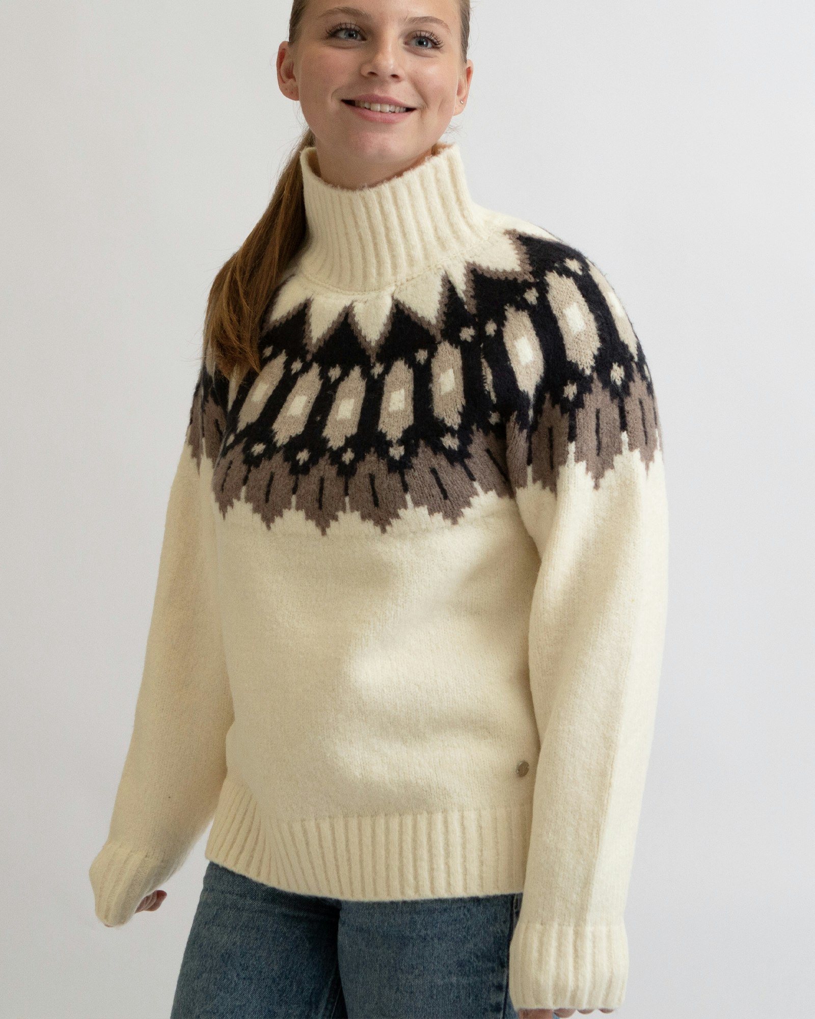 Stickad Tröja Heidi Dam, Off-White Comb