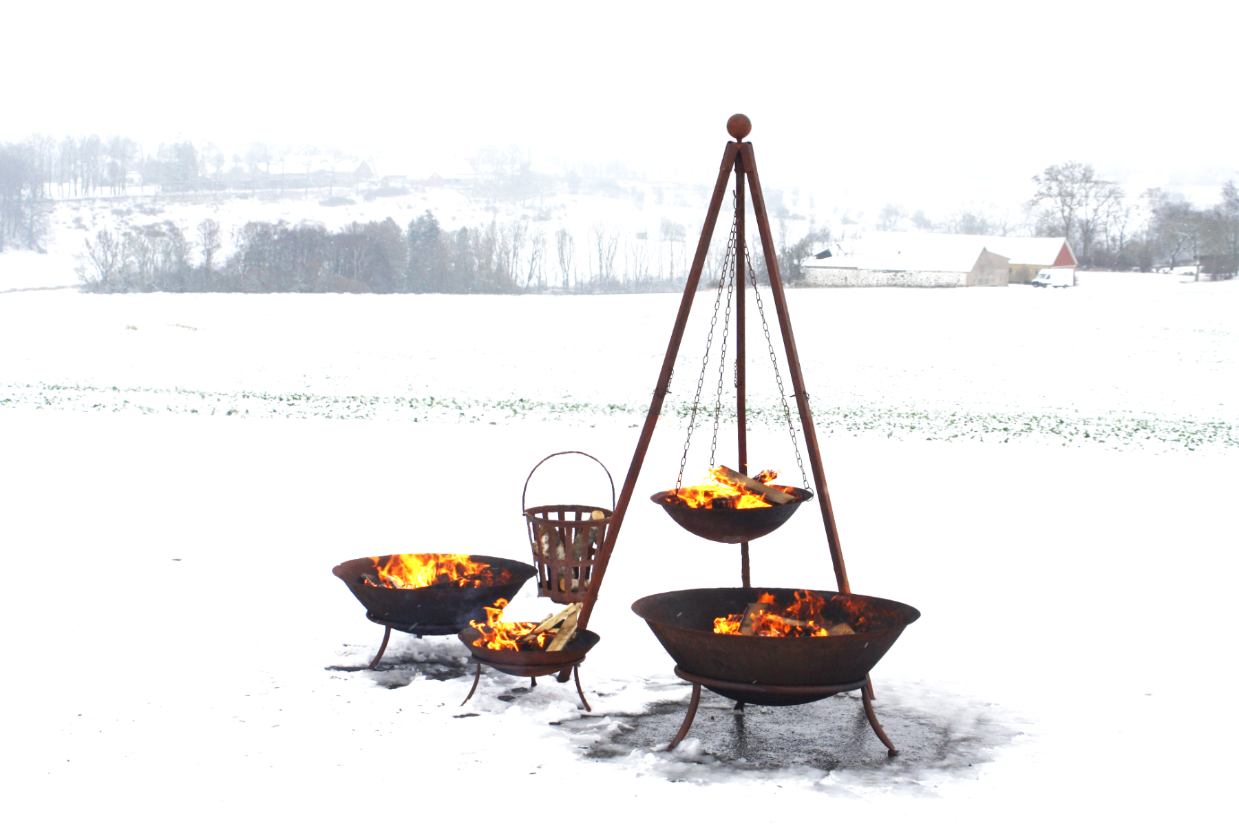 Eldskål på ben, Rost Ø47cm