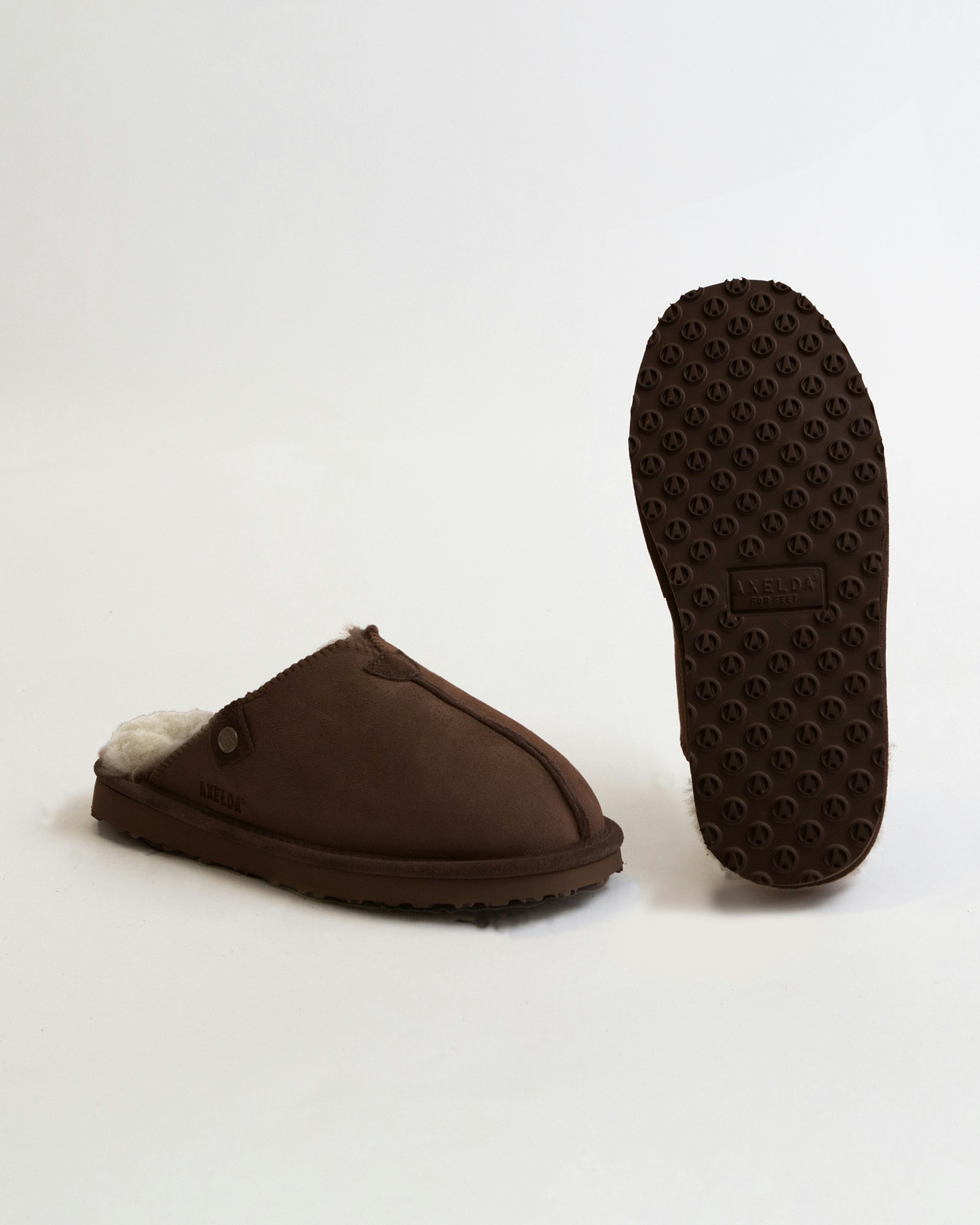 ÅBO Fårskinnstofflor från Axelda, Brown/Creme