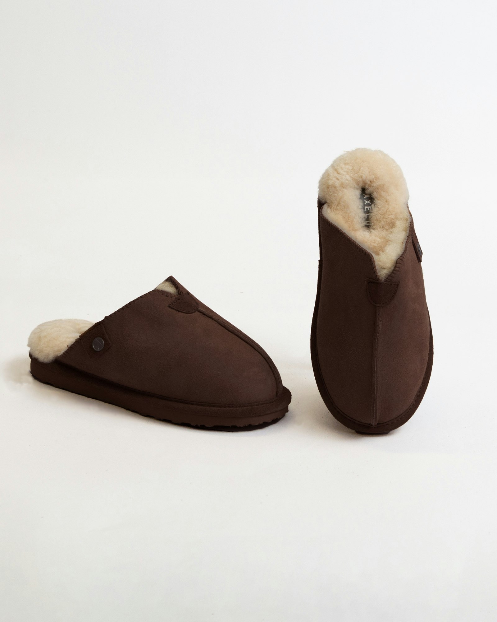 ÅBO Fårskinnstofflor från Axelda, Brown/Creme