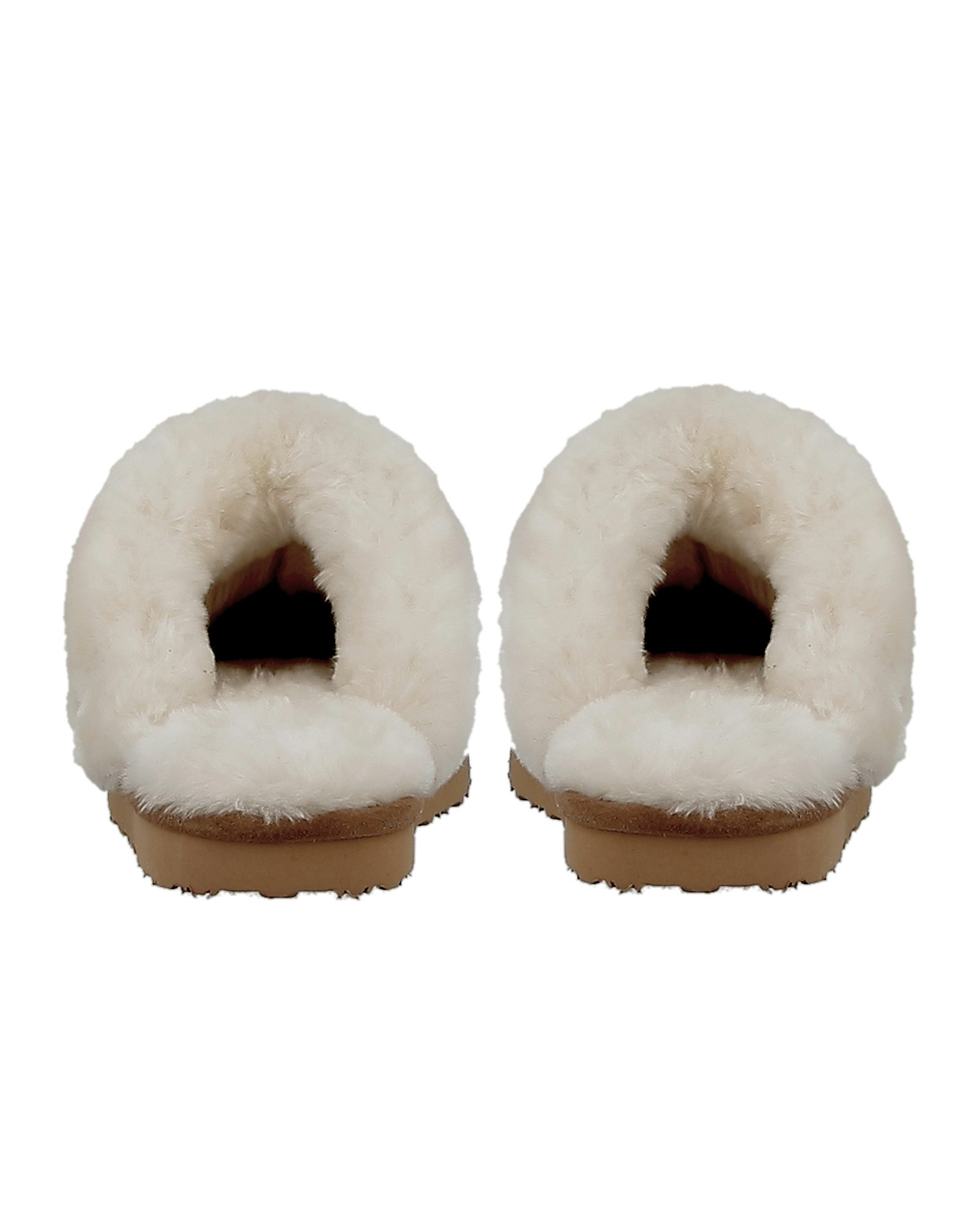 NANCY Fårskinn Slippers, Chesnut/Creme