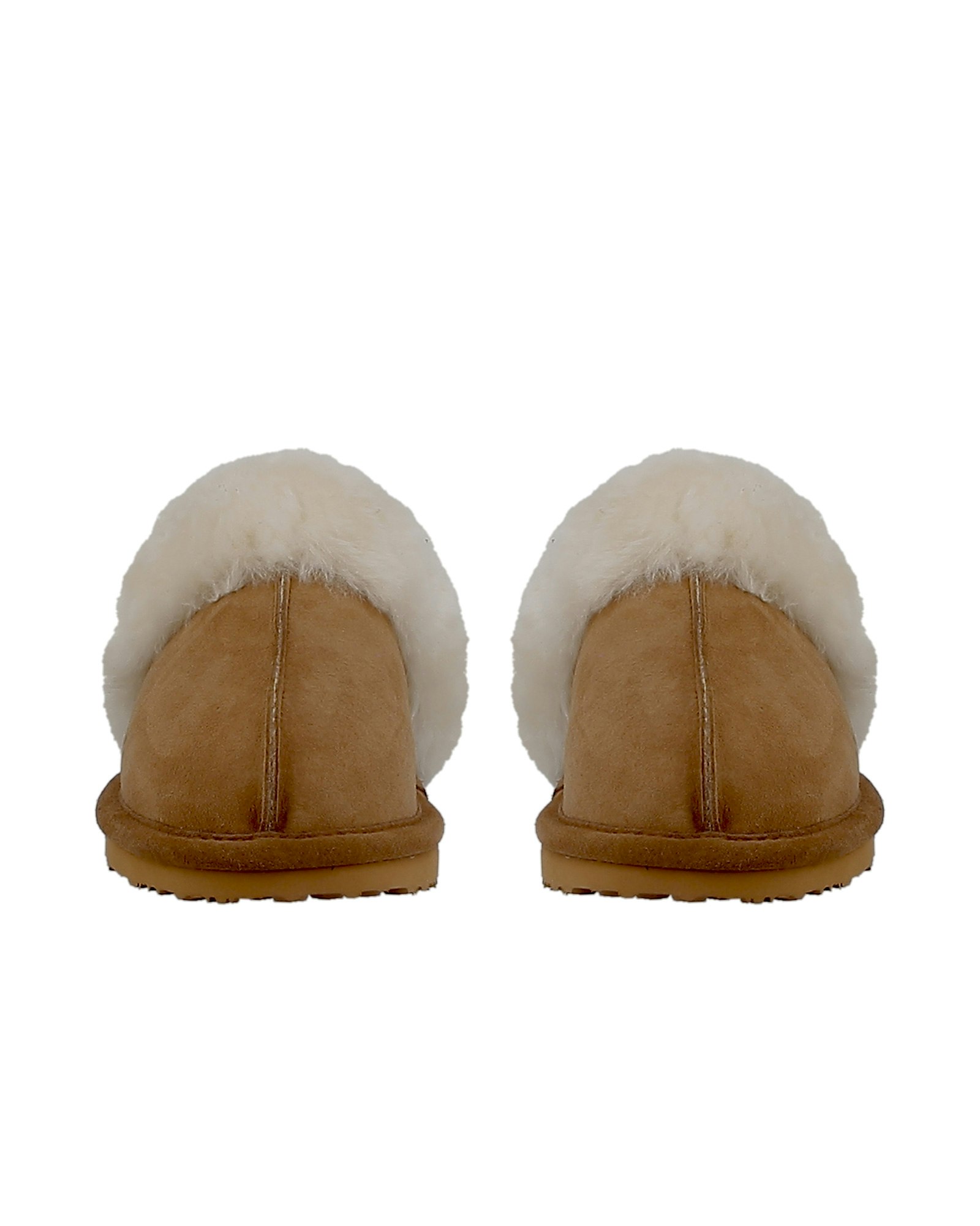 NANCY Fårskinn Slippers, Chesnut/Creme