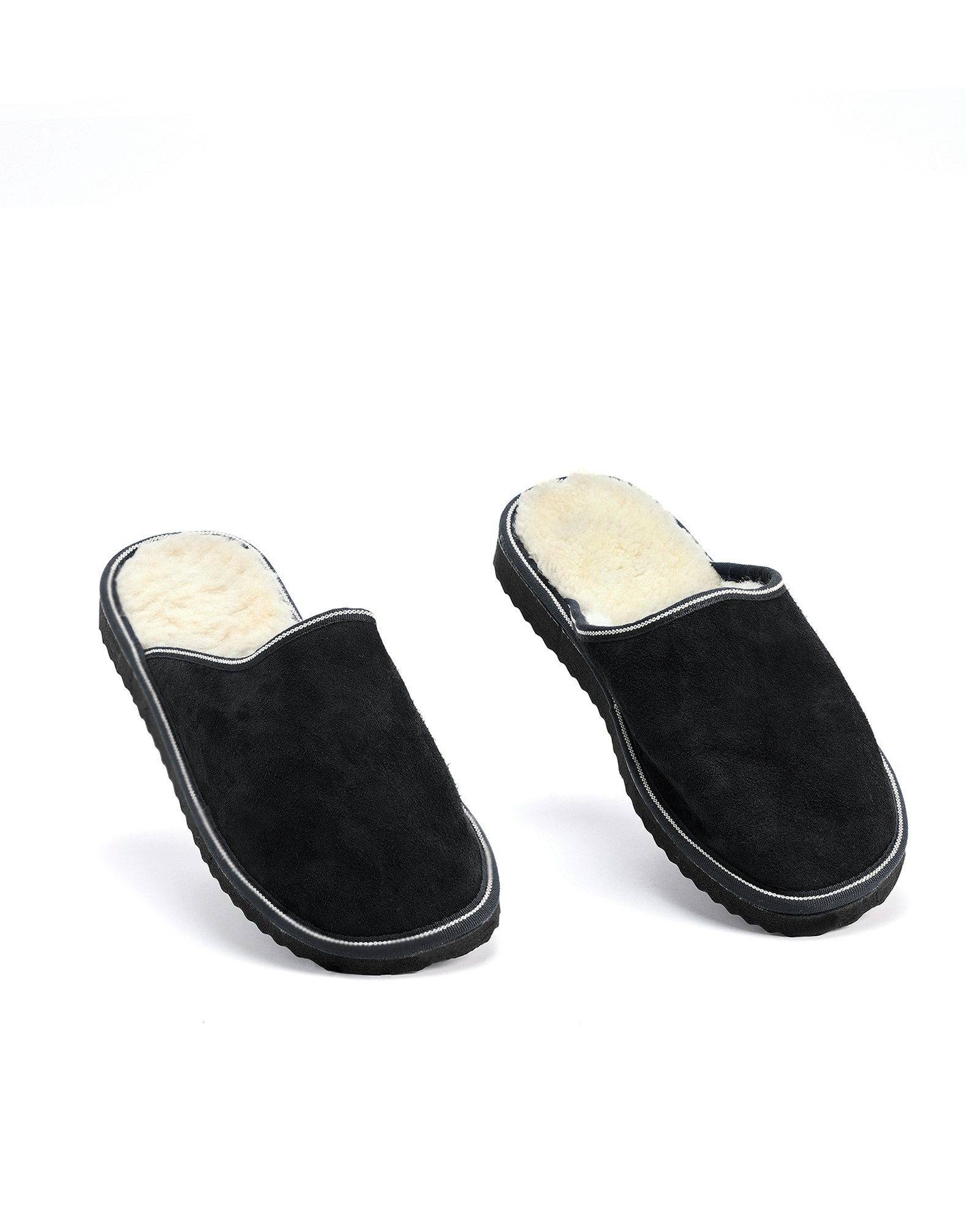 SÄLEN Fårskinn Slippers, Svart