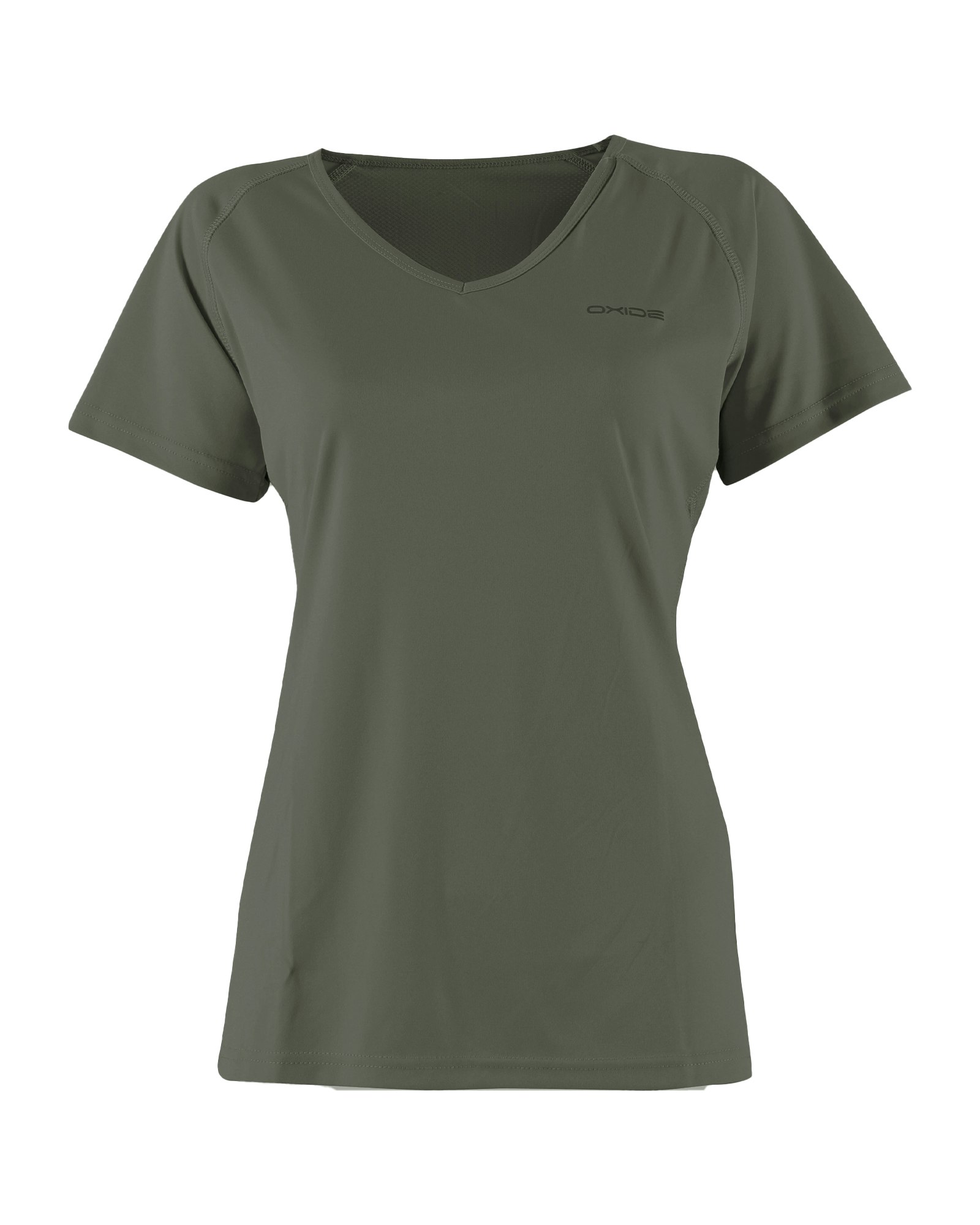 Tränings T-shirt V-neck Dam, Green Khaki