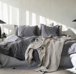 Påslakanset Waveless Percale - Grafitgrå