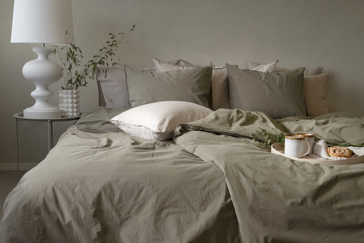 Påslakanset Waveless Percale - Grön