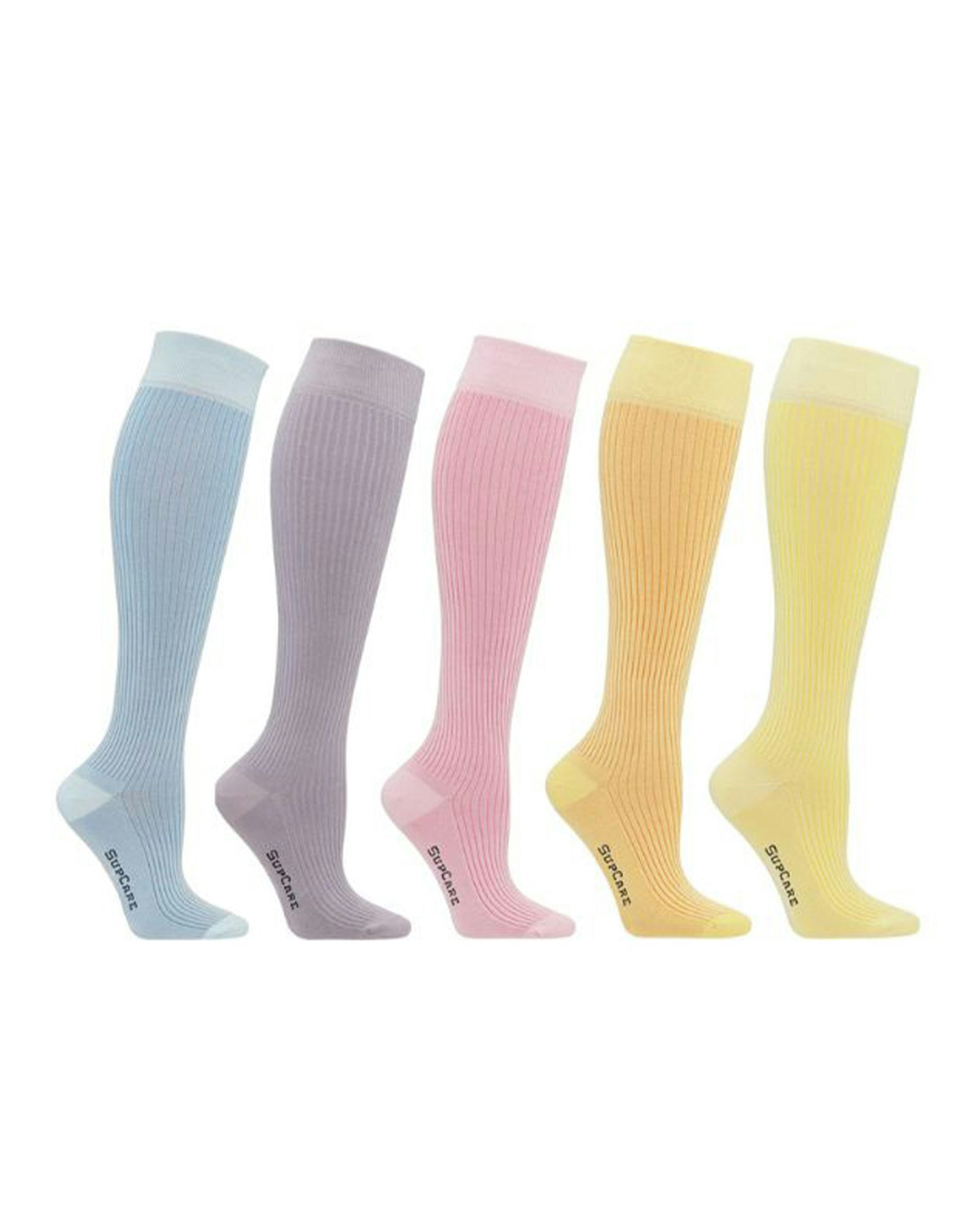 Ribb Stödstrumpor Breda Vader, 15-21 mmHg Pastells 5-Pack