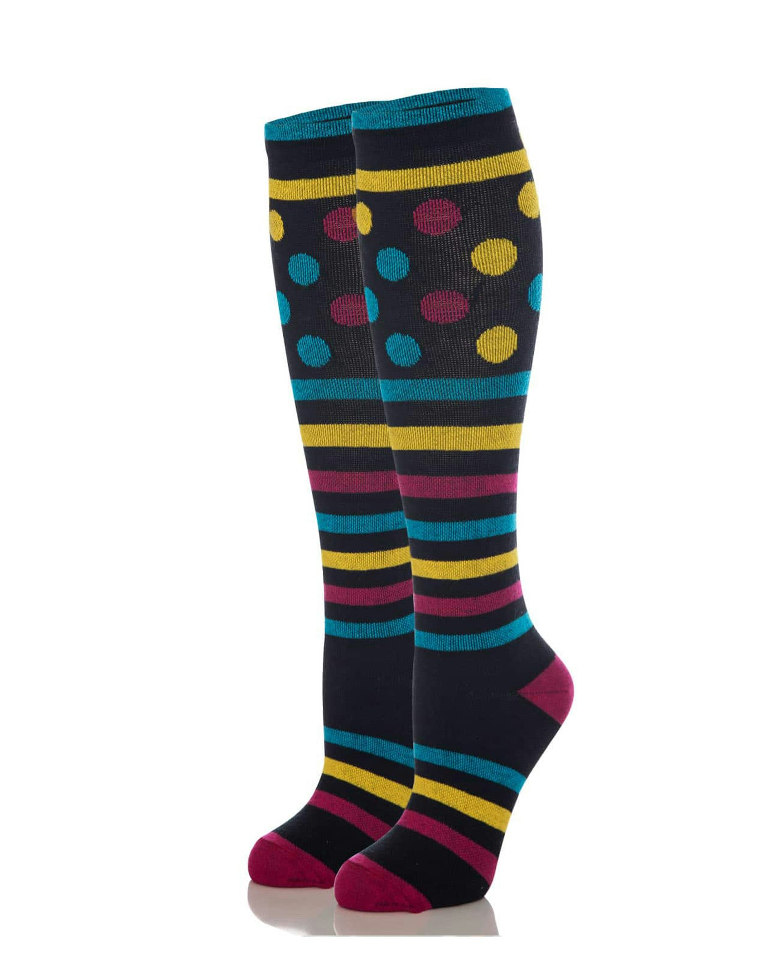 Stripe Dots Black Stödstrumpa 14-16 mmhg