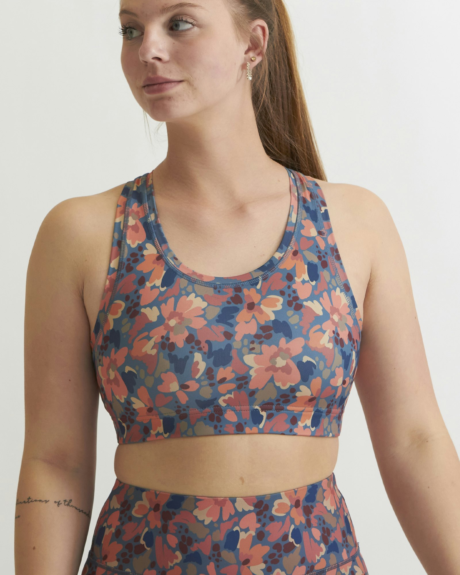 Sports Bra Aerobic, Teal Flow Comb