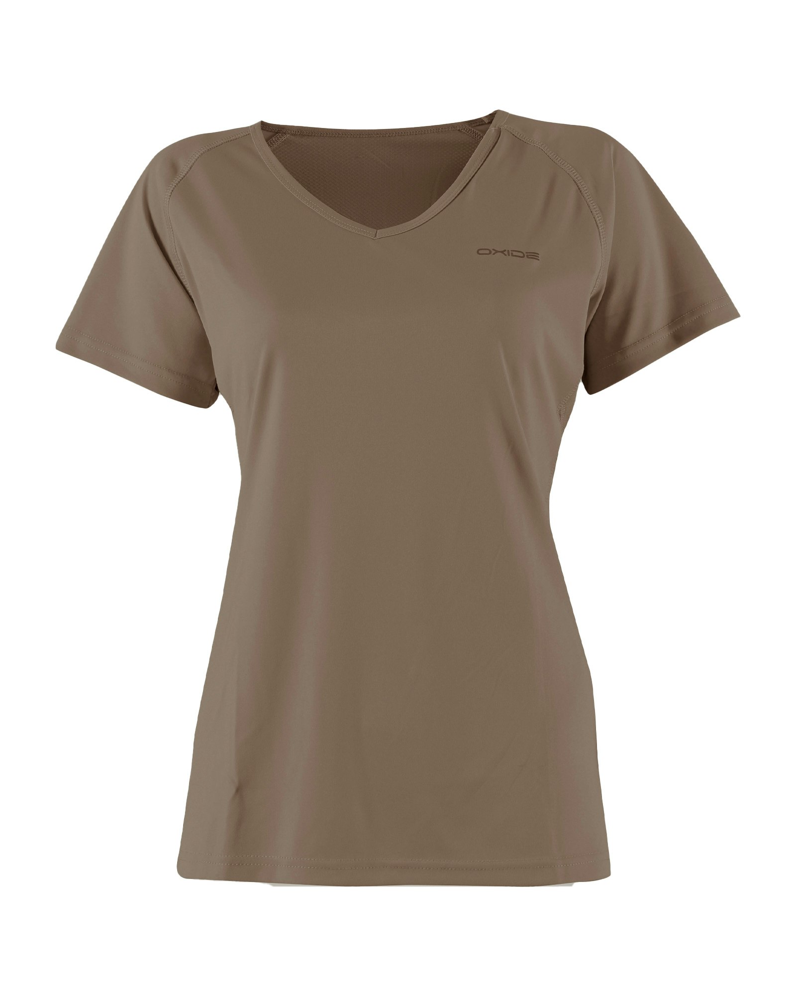 Tränings T-shirt V-neck – Dam Mocca
