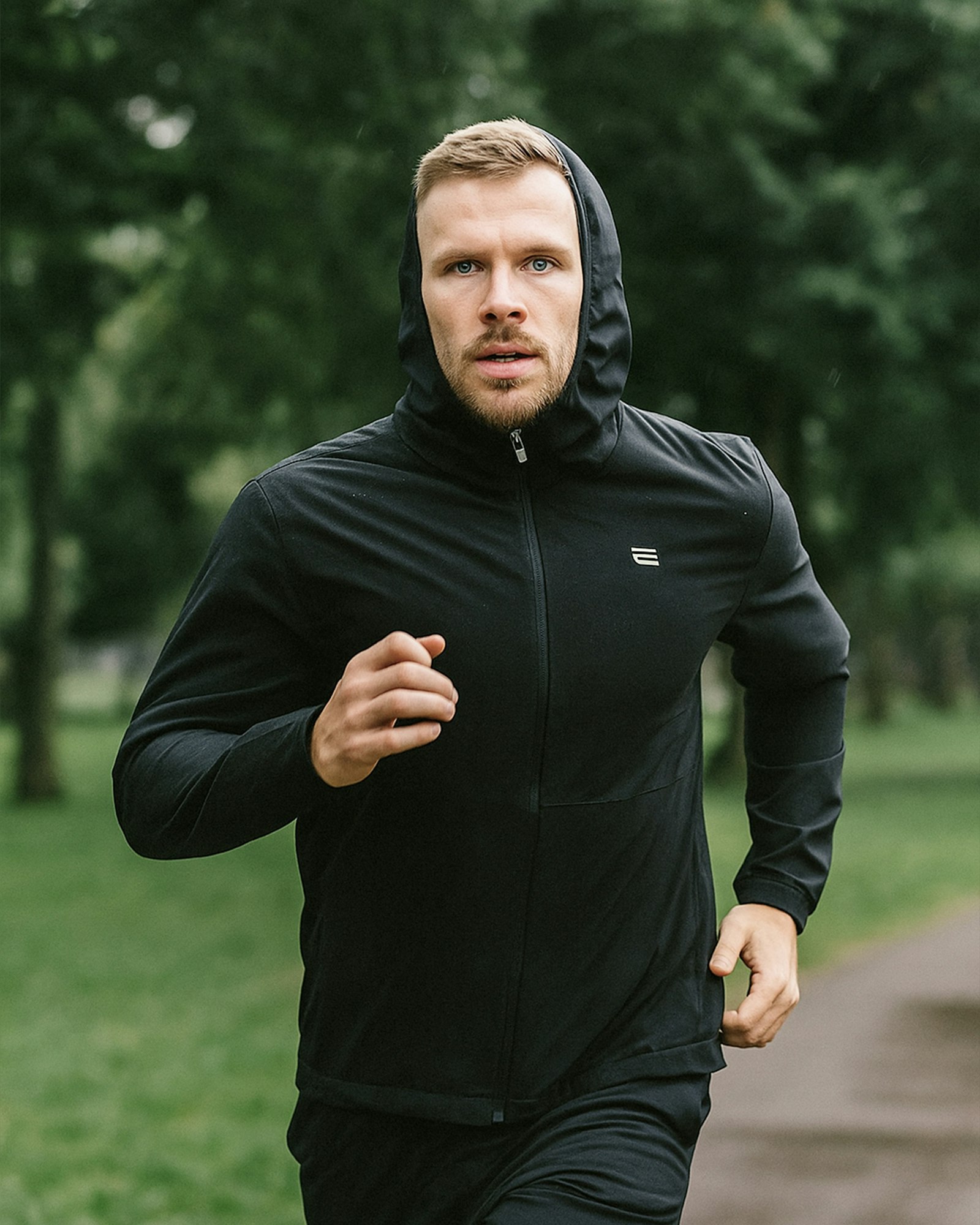 Pro Light Weight Wind Hood Jacket Herr – Svart | Oxide Sportswear