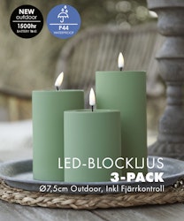 Utomhus LED-Ljuspaket Ø 7,5 Grön