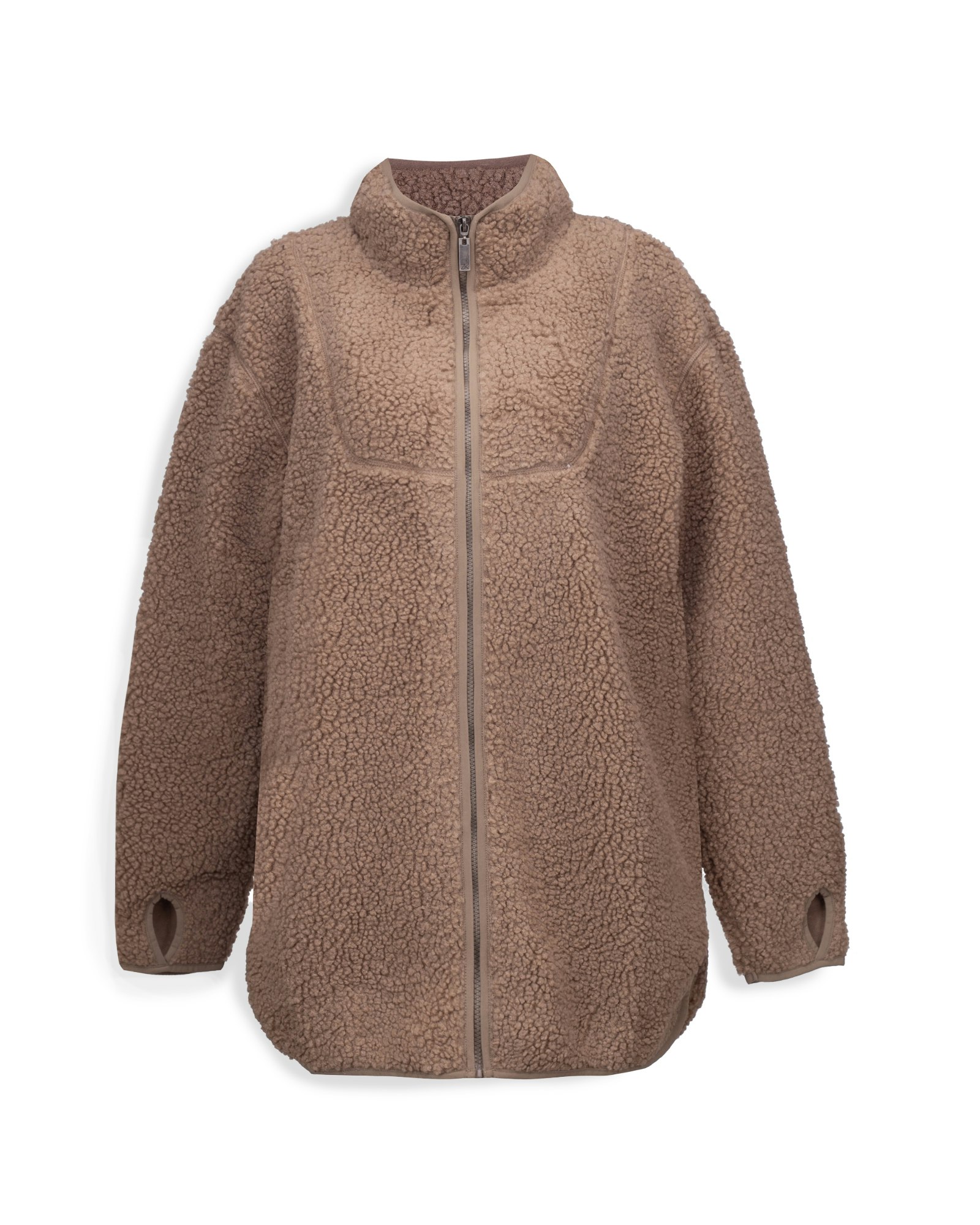 Long jacket Teddy Pile Dam, Walnut