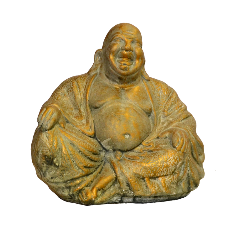 Trädgårdsfigur Sittande Budda Guld