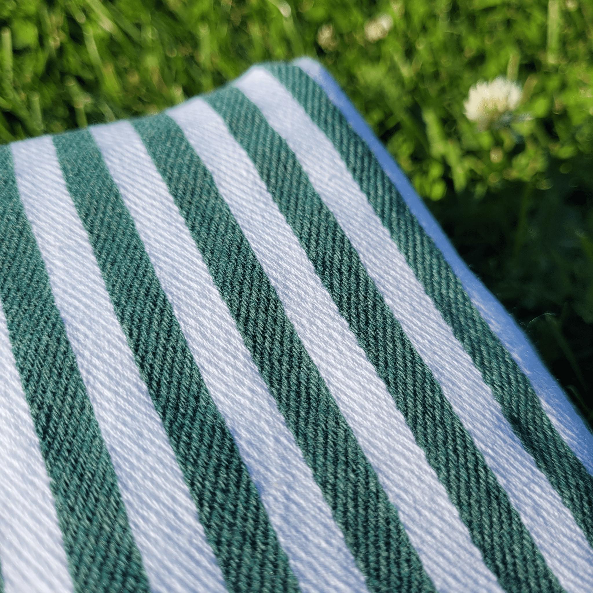 Hamam handduk, grön/vit rand, 180 x 100 cm