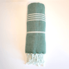 Hamam handduk, grön med vit rand, 180 x 100 cm