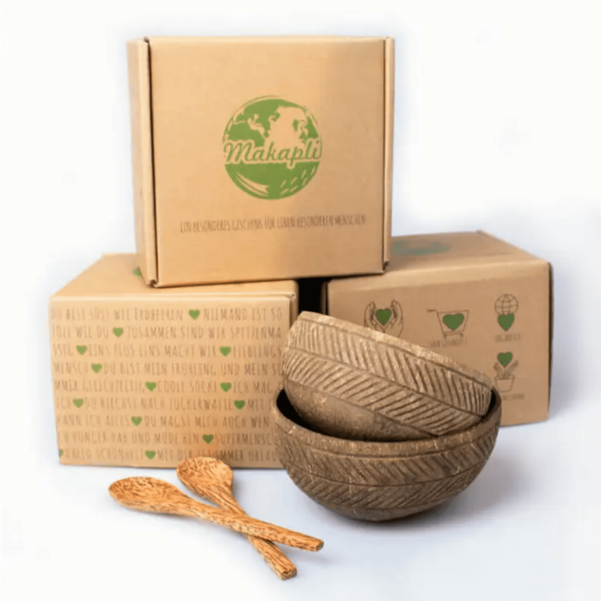 Kokosnötsskålar med sked, COCO VIBES 2-pack