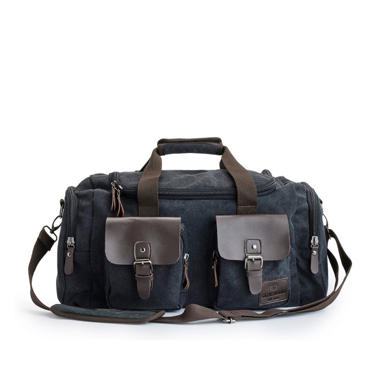 Trendig duffelbag med imitationsläder från Sutherland & Sons