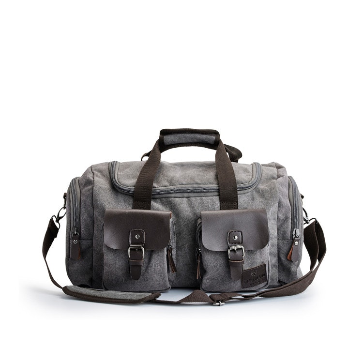 Trendig duffelbag med imitationsläder från Sutherland & Sons
