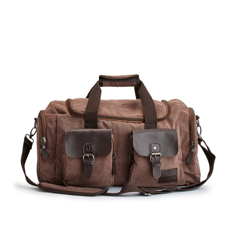 Trendig duffelbag med imitationsläder från Sutherland & Sons