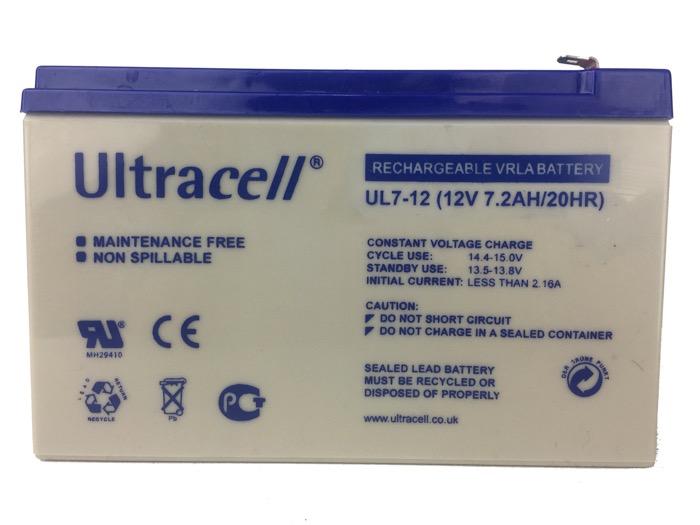 Ultracell batteri 12 volt, 7Ah