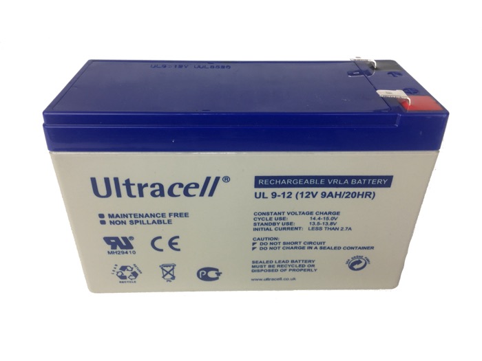 Ultracell batteri 12 volt, 9Ah