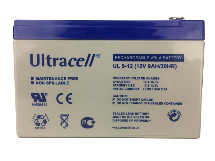 Ultracell batteri 12 volt, 9Ah