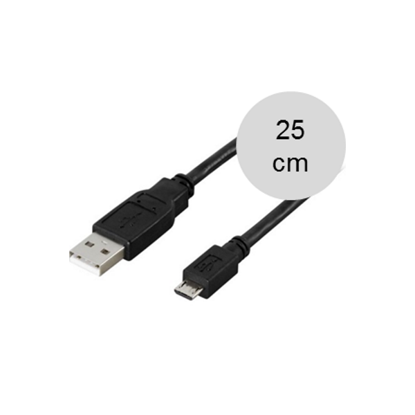 Mikro-USB synk- och laddkabel, 25cm