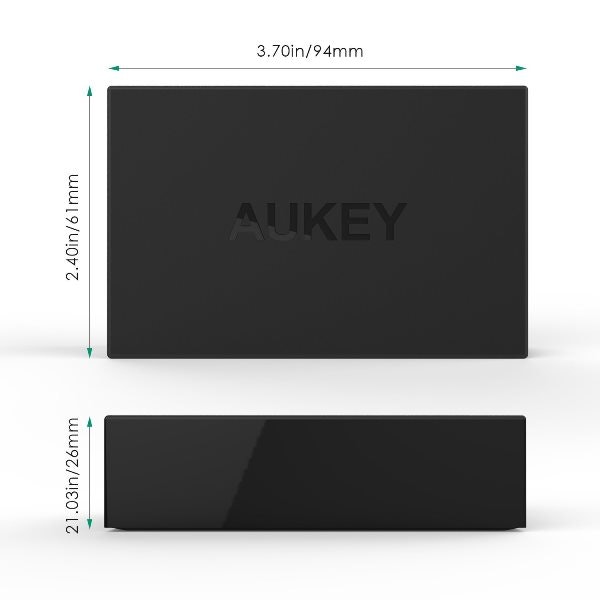 Aukey mobilladdare med 5 uttag storlek