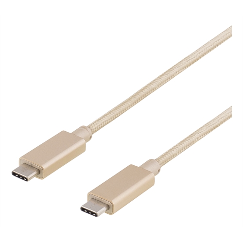 USB-C till USB-C USB3.1 Gen 2 kabel, 1m - guld