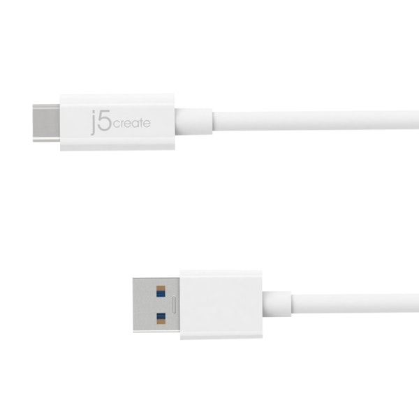 j5create USB-C - USB-A synk- och laddkabel, 90cm