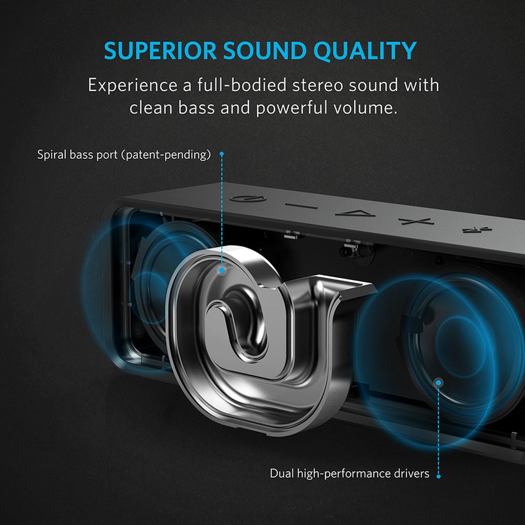 Anker SoundCore bluetooth-högtalare med bassnäcka