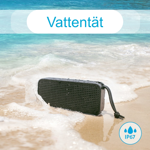 Anker SoundCore Sport XL bluetooth högtalare på stranden - tål vatten