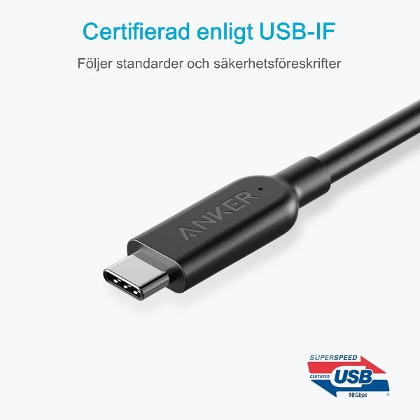 Anker PowerLine II USBC kabel 90cm certifierad