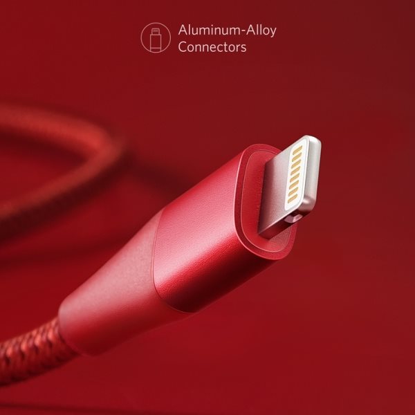 Anker PowerLine+ II 180cm röd elegant design