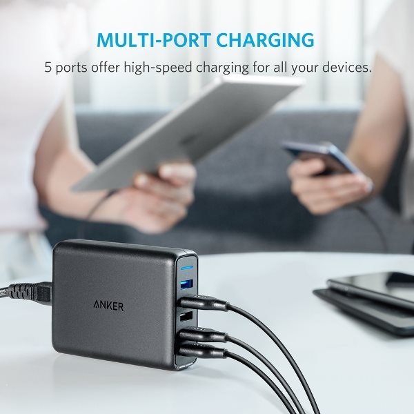 Anker PowerPort Speed 5 - Mobilladdare med Quick Charge - laddning i soffan