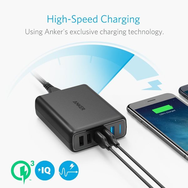 Anker PowerPort Speed 5 - Mobilladdare med Quick Charge - för snabb laddning