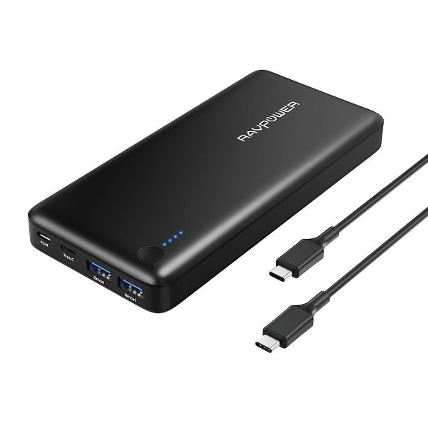 RAVPower 26800mAh 30W Power Delivery Typ-C powerbank  med kabel