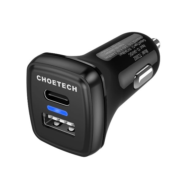 Choetech mobilladdare för bilen med QC 3.0 & USB-C