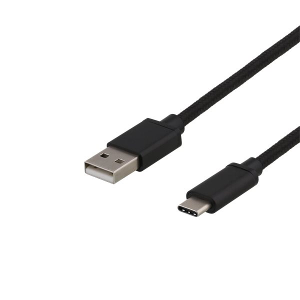 USB-A till USB-C kabel, svart, 50cm