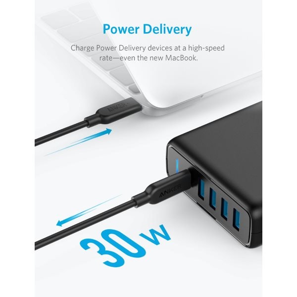 Anker PowerPort Speed Power Delivery 5 mobilladdare med 30W Power Delivery
