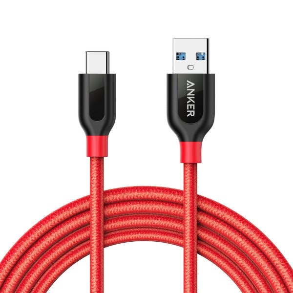 Anker PowerLine plus USB-C röd 180cm