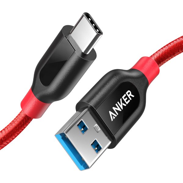 Anker PowerLine plus USB-C 90cm röd