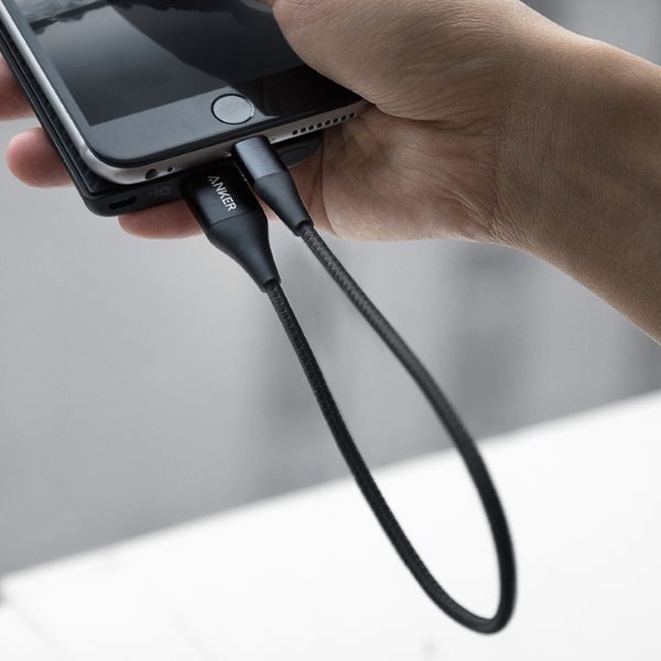 Anker PowerLine plus II 30cm svart iPhone och powerbank