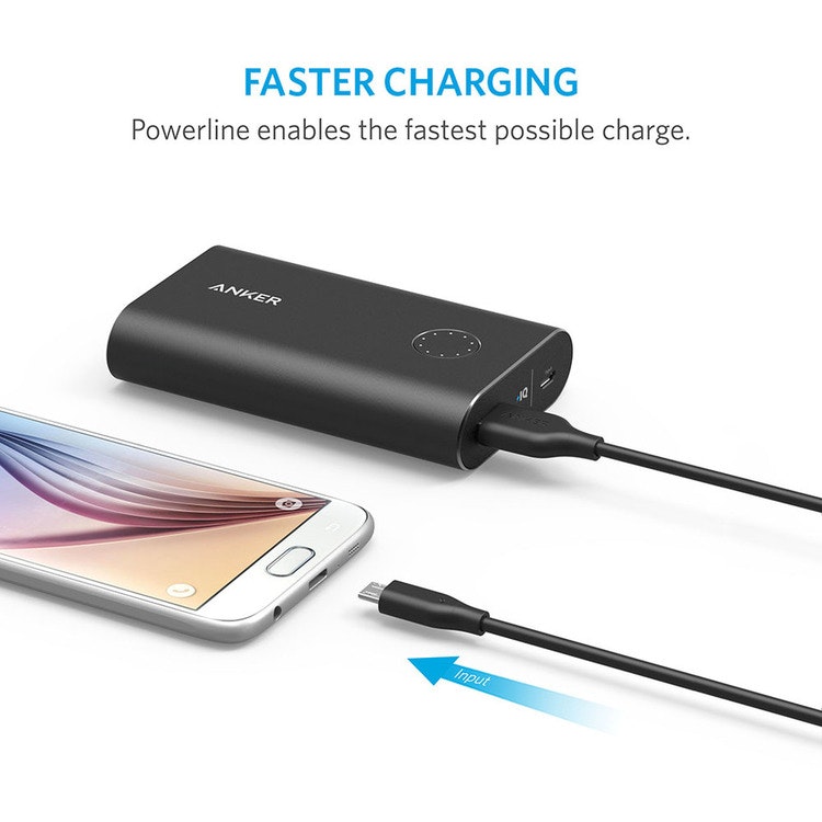 Anker PowerLine mikro-USB kabel 30cm 4-pack laddar snabbt