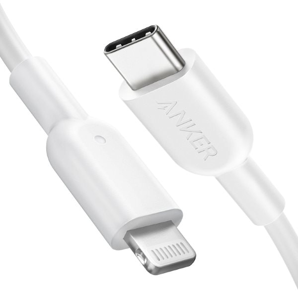 Anker PowerLine II Lightning till USB-C kabel, 90cm vit