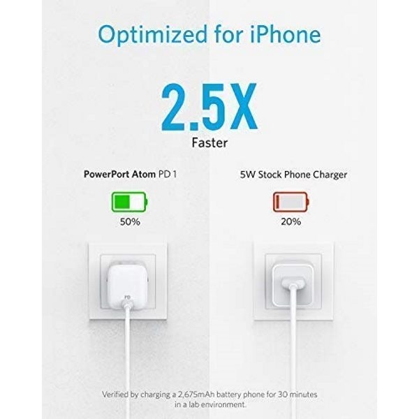 Anker PowerPort Atom PD1 mobilladdare för iPhone 2, vit