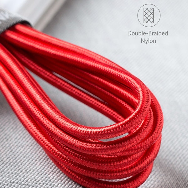 Anker PowerLine plus USB-C röd 300cm klädd kabel